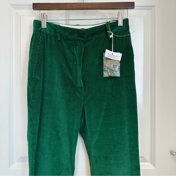 NWOT Weekend MaxMara label-cut Green Bootcut Trousers IT38 US2/4 - Picture 12 of 17